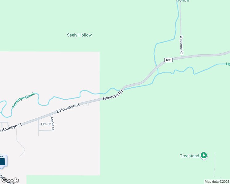 map of restaurants, bars, coffee shops, grocery stores, and more near 1327 Honeoye Road in Shinglehouse