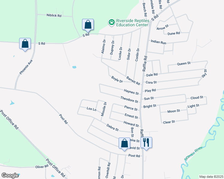 map of restaurants, bars, coffee shops, grocery stores, and more near 20 Haynes Street in Enfield