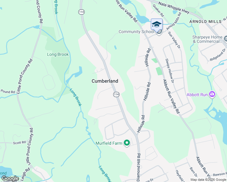map of restaurants, bars, coffee shops, grocery stores, and more near 3011 Diamond Hill Road in Cumberland