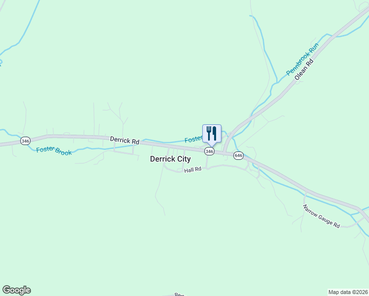 map of restaurants, bars, coffee shops, grocery stores, and more near 501 Derrick Road in Bradford