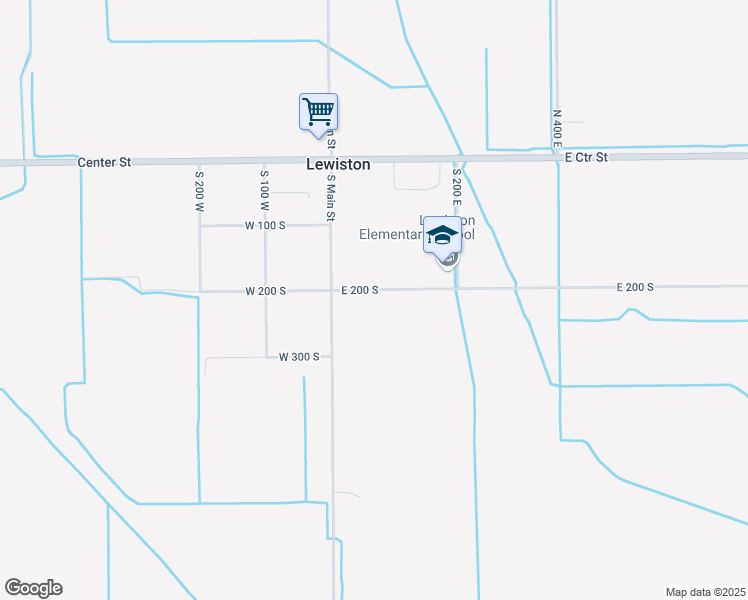 map of restaurants, bars, coffee shops, grocery stores, and more near 68 East 200 South in Lewiston