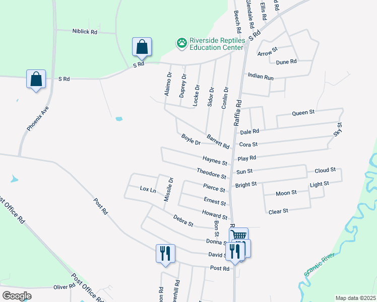 map of restaurants, bars, coffee shops, grocery stores, and more near 20 Haynes Street in Enfield