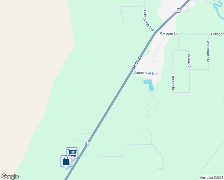 map of restaurants, bars, coffee shops, grocery stores, and more near 56944 Michigan 51 in Dowagiac