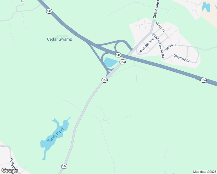 map of restaurants, bars, coffee shops, grocery stores, and more near 172 Greenville Road in North Smithfield