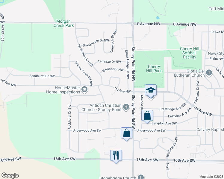 map of restaurants, bars, coffee shops, grocery stores, and more near 6715 1st Ave SW in Cedar Rapids