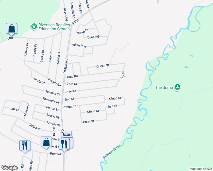map of restaurants, bars, coffee shops, grocery stores, and more near 35 Play Road in Enfield