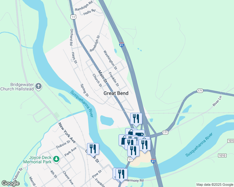 map of restaurants, bars, coffee shops, grocery stores, and more near in Great Bend