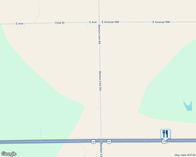 map of restaurants, bars, coffee shops, grocery stores, and more near 7249 Benton Linn Road in Cedar Rapids