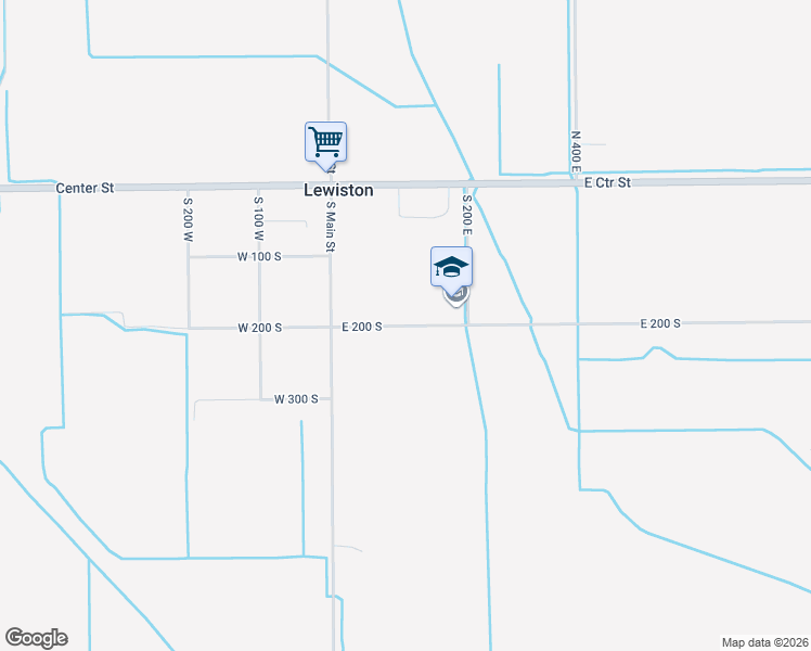 map of restaurants, bars, coffee shops, grocery stores, and more near 107 East 200 South in Lewiston