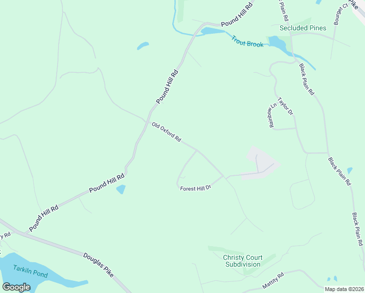 map of restaurants, bars, coffee shops, grocery stores, and more near 233 Old Oxford Road in North Smithfield
