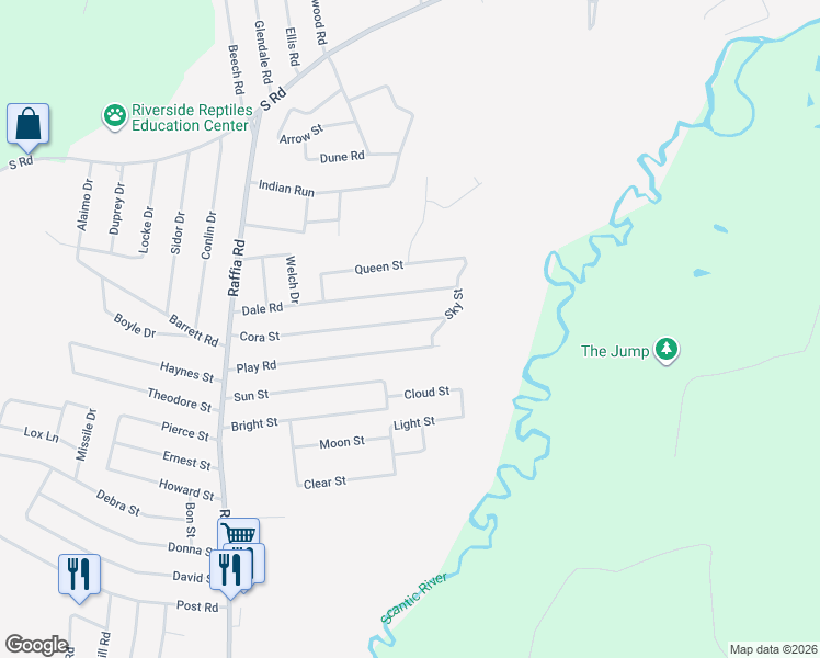 map of restaurants, bars, coffee shops, grocery stores, and more near 35 Play Road in Enfield