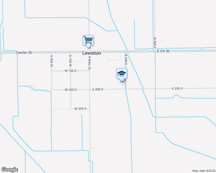map of restaurants, bars, coffee shops, grocery stores, and more near 107 East 200 South in Lewiston