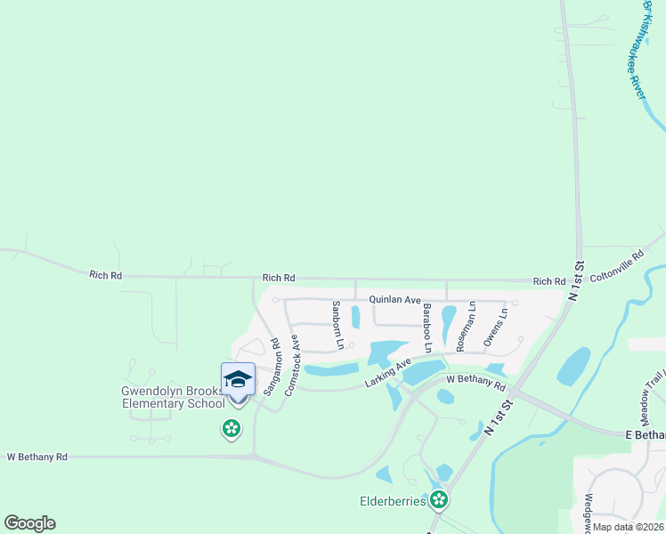 map of restaurants, bars, coffee shops, grocery stores, and more near 401 Quinlan Avenue in DeKalb