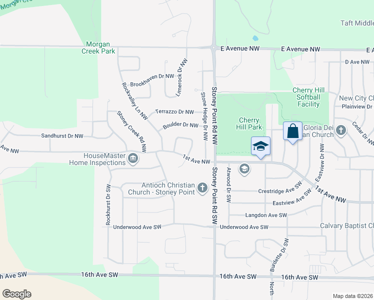 map of restaurants, bars, coffee shops, grocery stores, and more near 6715 1st Avenue Southwest in Cedar Rapids