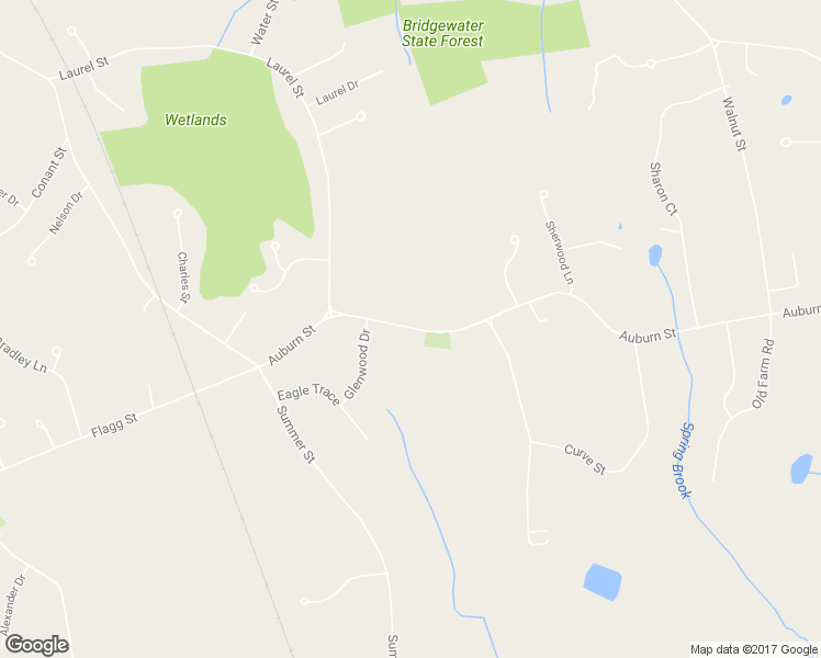 map of restaurants, bars, coffee shops, grocery stores, and more near 169 Auburn Street in Bridgewater