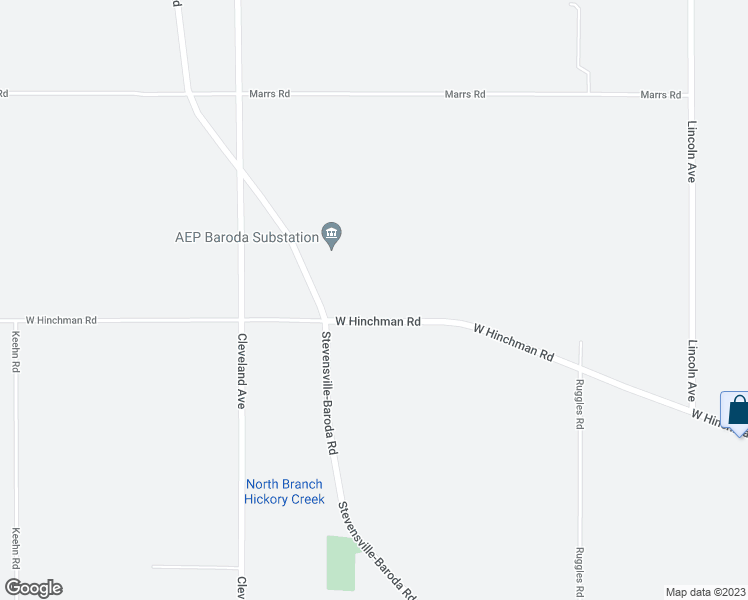 map of restaurants, bars, coffee shops, grocery stores, and more near 1453 West Hinchman Road in Baroda