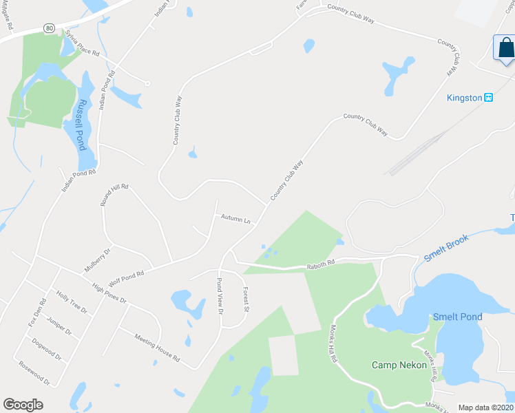 map of restaurants, bars, coffee shops, grocery stores, and more near 239 Country Club Way in Kingston