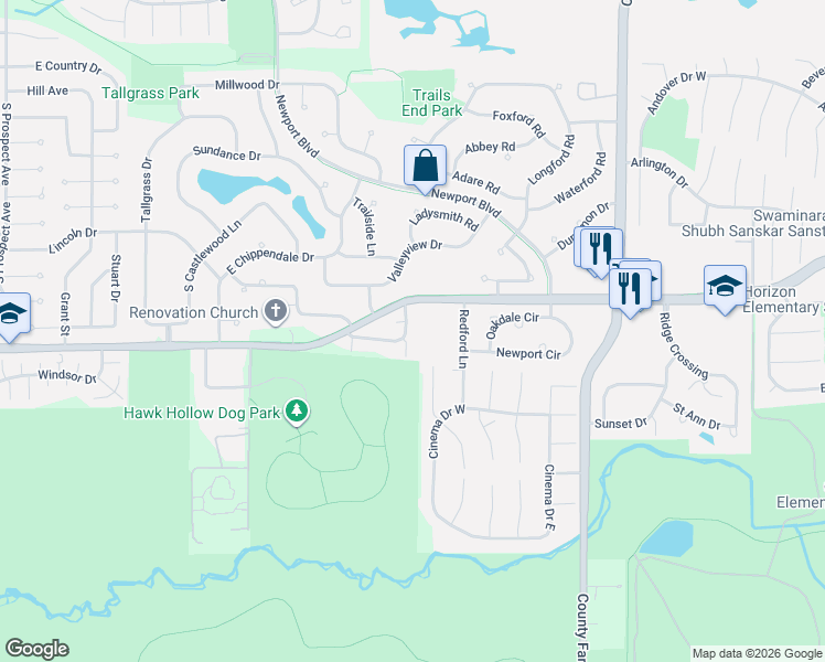 map of restaurants, bars, coffee shops, grocery stores, and more near 510 Nicole Drive in Bartlett