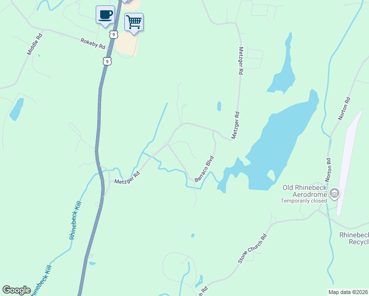 map of restaurants, bars, coffee shops, grocery stores, and more near 10 Rathbun Road in Rhinebeck