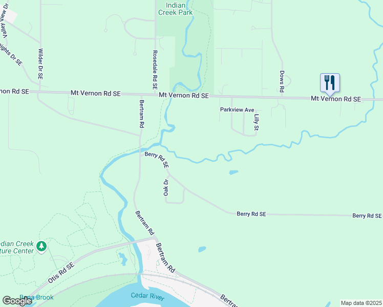 map of restaurants, bars, coffee shops, grocery stores, and more near 6204 Berry Road Southeast in Cedar Rapids