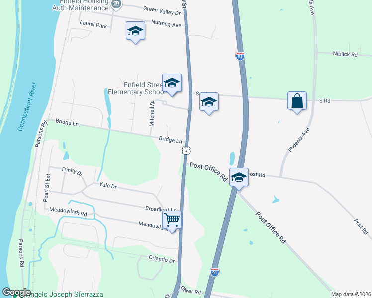 map of restaurants, bars, coffee shops, grocery stores, and more near 1356 Enfield Street in Enfield