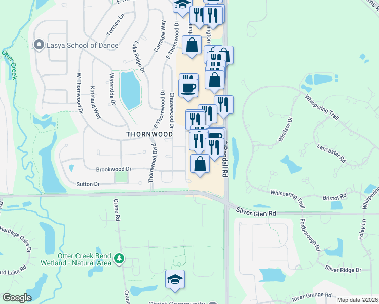map of restaurants, bars, coffee shops, grocery stores, and more near 859 Sunrise Drive in South Elgin