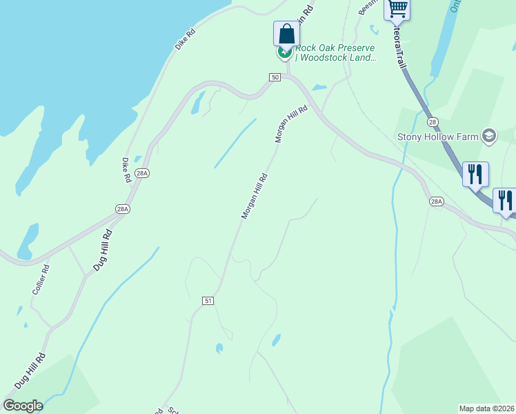 map of restaurants, bars, coffee shops, grocery stores, and more near 96 Morgan Hill Rd in Hurley