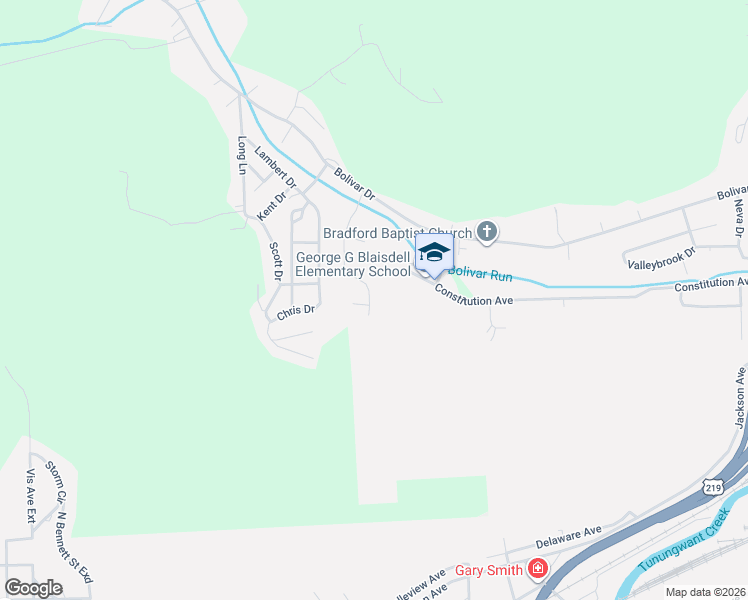 map of restaurants, bars, coffee shops, grocery stores, and more near 41 Colonial Heights in Bradford