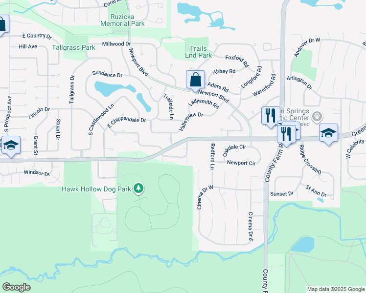 map of restaurants, bars, coffee shops, grocery stores, and more near 477 Nicole Drive in Bartlett