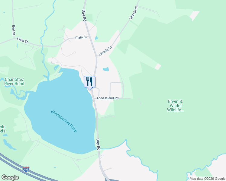 map of restaurants, bars, coffee shops, grocery stores, and more near 1 Reinhard Drive in Norton