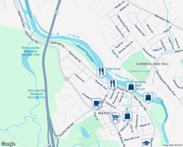 map of restaurants, bars, coffee shops, grocery stores, and more near 82 Bouvier Avenue in Lincoln