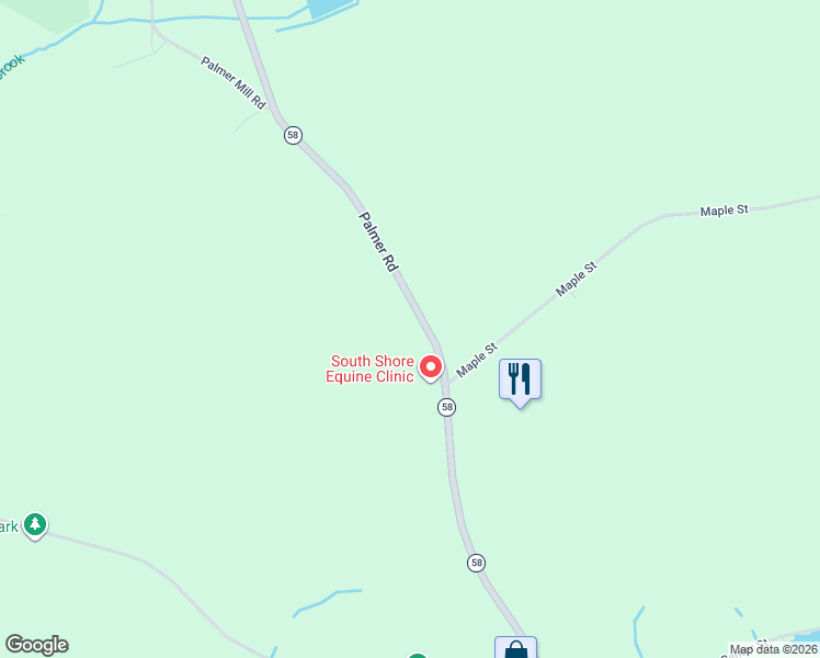 map of restaurants, bars, coffee shops, grocery stores, and more near 165 Palmer Road in Plympton