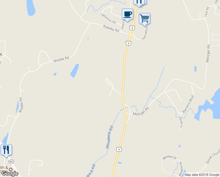 map of restaurants, bars, coffee shops, grocery stores, and more near 7137 Albany Post Road in Rhinebeck