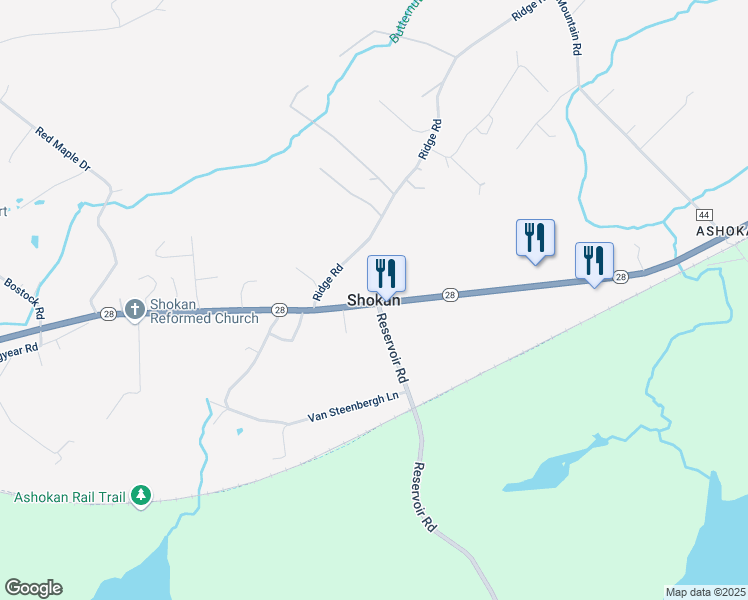 map of restaurants, bars, coffee shops, grocery stores, and more near in Shokan