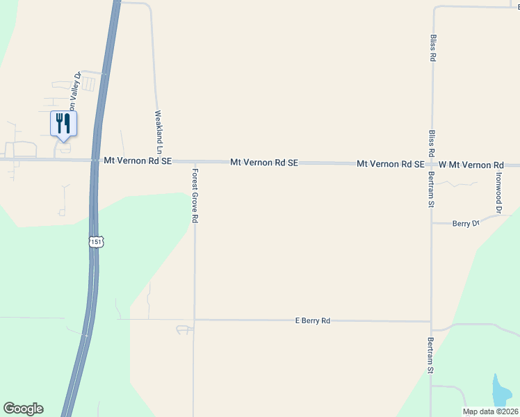 map of restaurants, bars, coffee shops, grocery stores, and more near 7423 Mount Vernon Road Southeast in Cedar Rapids