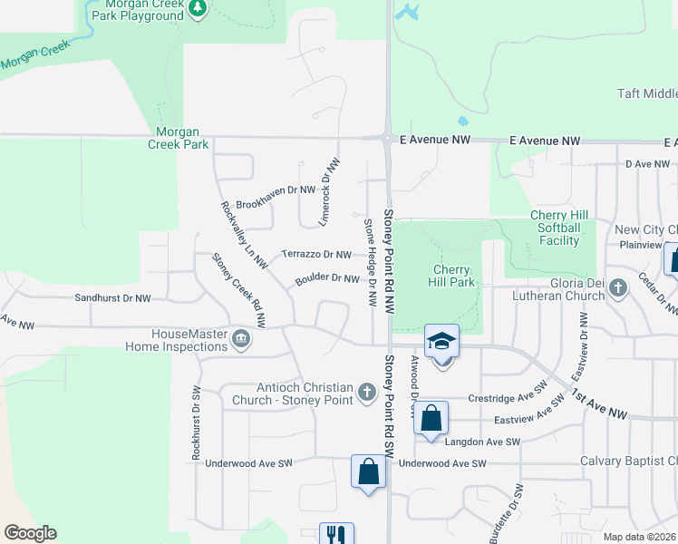 map of restaurants, bars, coffee shops, grocery stores, and more near 6809 Terrazzo Drive Northwest in Cedar Rapids