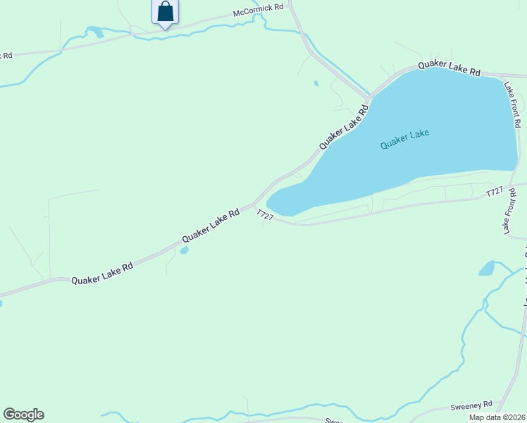 map of restaurants, bars, coffee shops, grocery stores, and more near Quaker Lake Road in Brackney