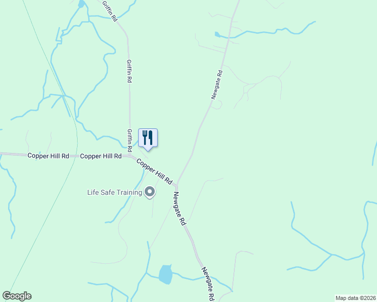 map of restaurants, bars, coffee shops, grocery stores, and more near 195 Newgate Road in East Granby