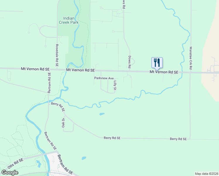 map of restaurants, bars, coffee shops, grocery stores, and more near 1212 Rose Street in Cedar Rapids