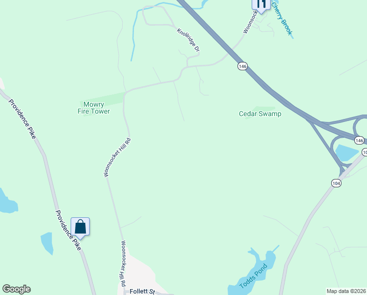 map of restaurants, bars, coffee shops, grocery stores, and more near 8 Mara Lane in North Smithfield
