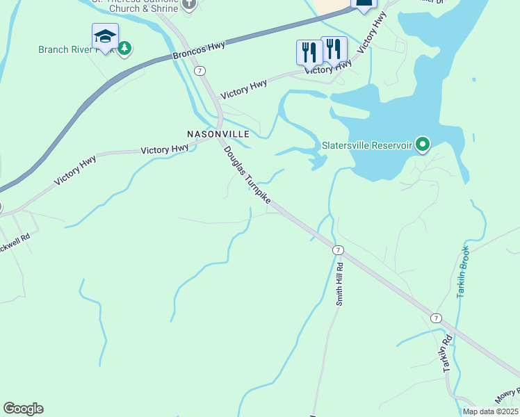 map of restaurants, bars, coffee shops, grocery stores, and more near 31 Walling Road in Burrillville
