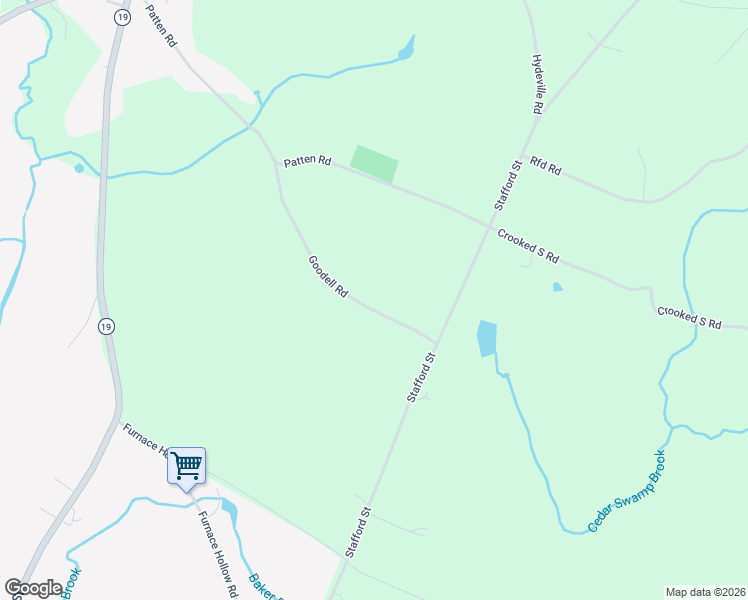 map of restaurants, bars, coffee shops, grocery stores, and more near 26 Goodell Road in Stafford