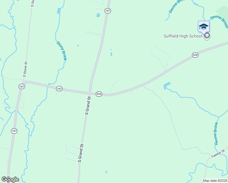 map of restaurants, bars, coffee shops, grocery stores, and more near 1472 Sheldon Street in Suffield