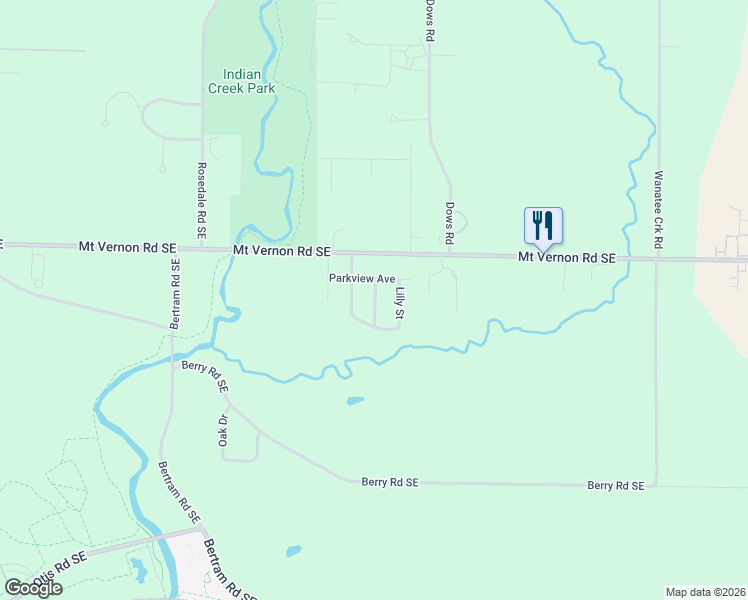 map of restaurants, bars, coffee shops, grocery stores, and more near 1212 Rose Street in Cedar Rapids