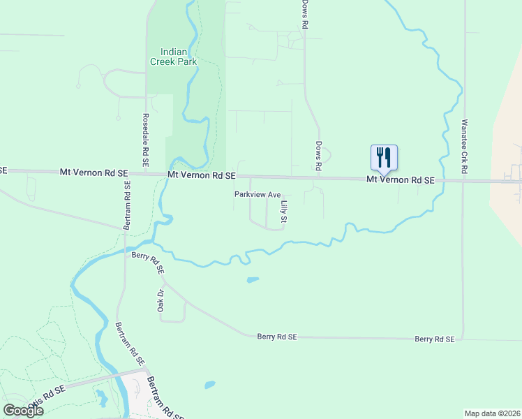 map of restaurants, bars, coffee shops, grocery stores, and more near 1212 Rose Street in Cedar Rapids