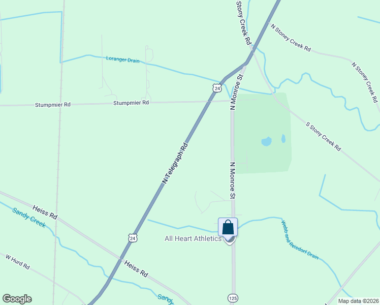 map of restaurants, bars, coffee shops, grocery stores, and more near 5124-5898 North Telegraph Road in Monroe
