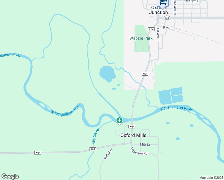 map of restaurants, bars, coffee shops, grocery stores, and more near in Oxford Junction