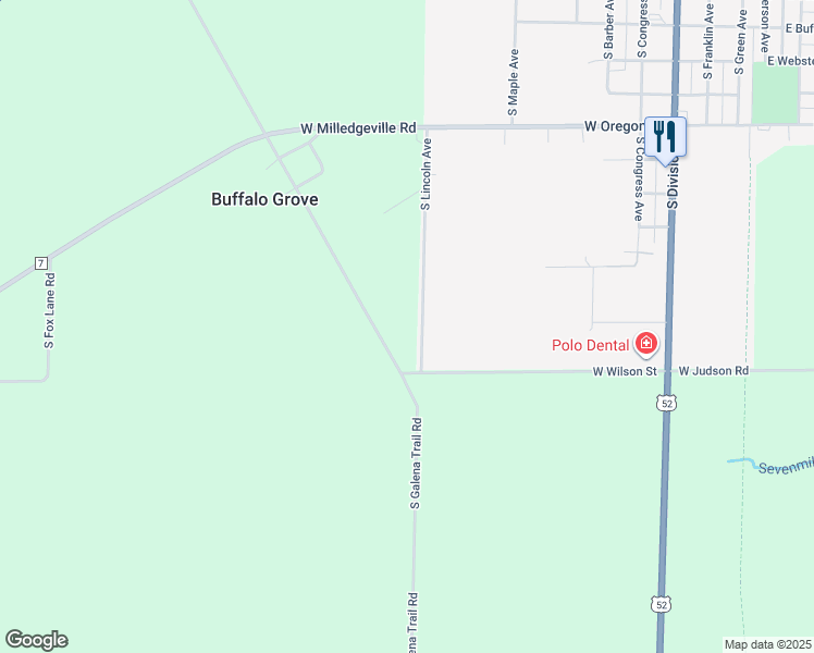 map of restaurants, bars, coffee shops, grocery stores, and more near South Galena Trail Road in Polo