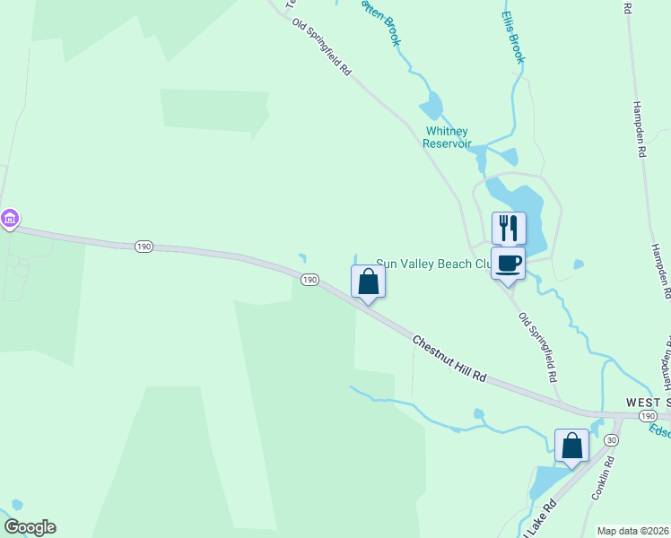 map of restaurants, bars, coffee shops, grocery stores, and more near 95 Chestnut Hill Road in Stafford