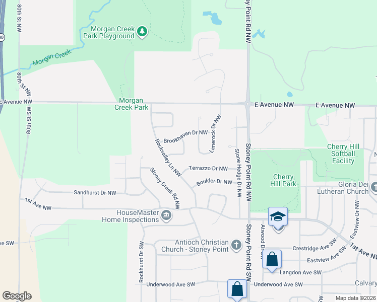 map of restaurants, bars, coffee shops, grocery stores, and more near 421 Limerock Drive Northwest in Cedar Rapids